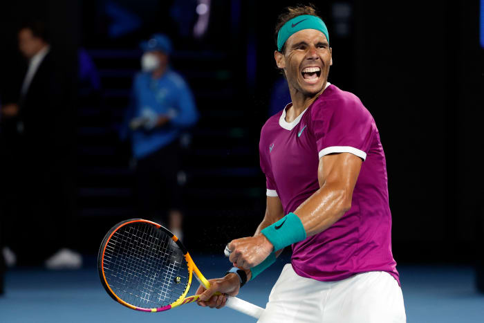 Rafael Nadal will be playing for a record 21st Grand Slam men's singles final Sunday in Melbourne.